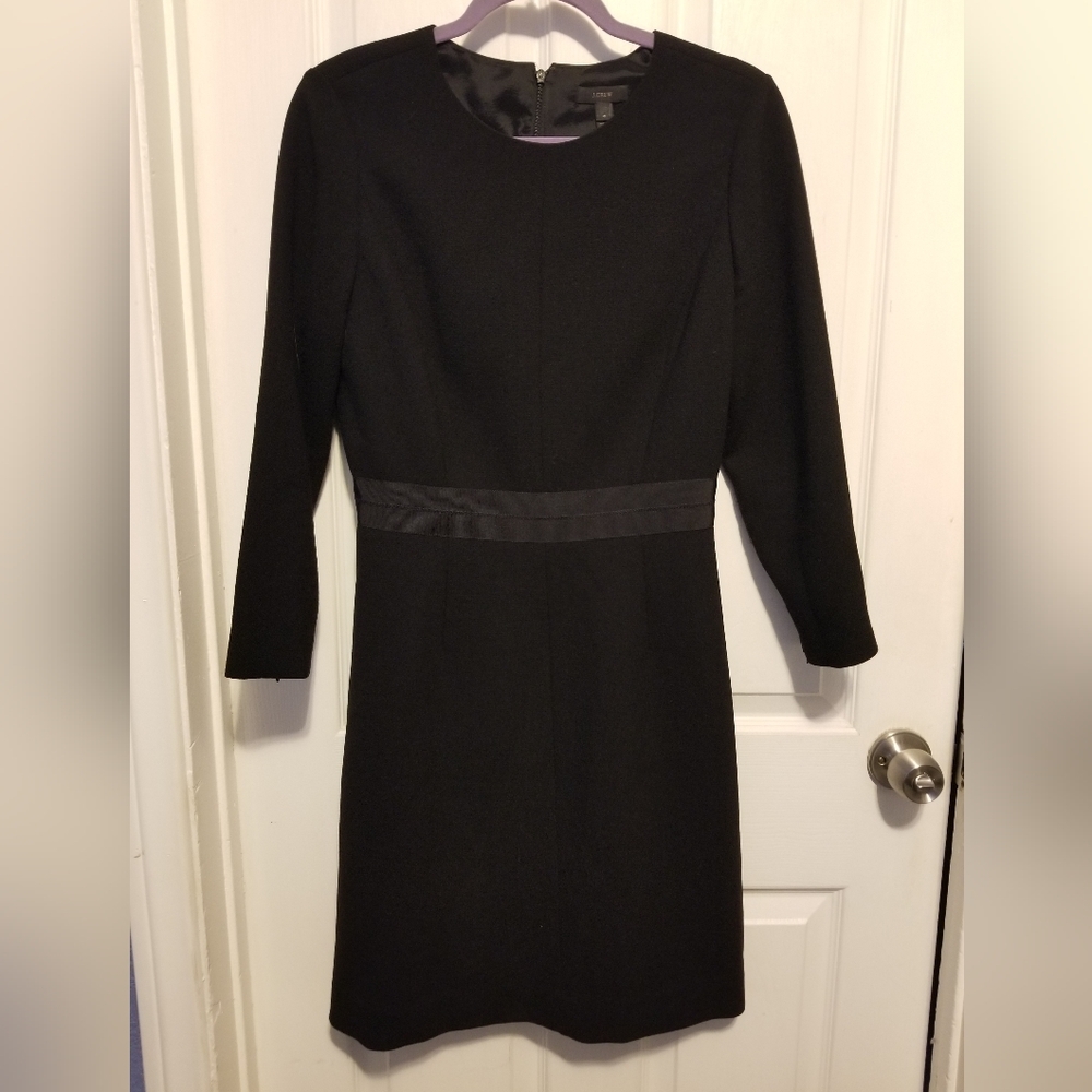 J.Crew Double Faced Wool Crepe Dress in Black Size 4 Color Black - Picture 2 of 15